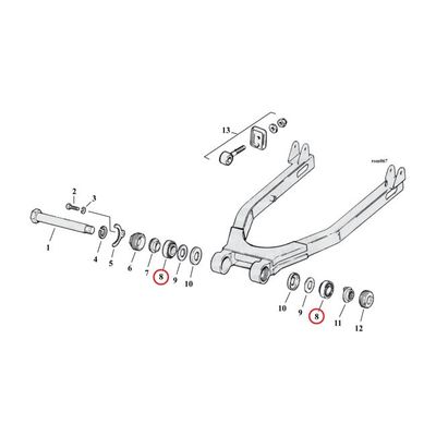Lager svingarm MCS L74-81 XL Sportster