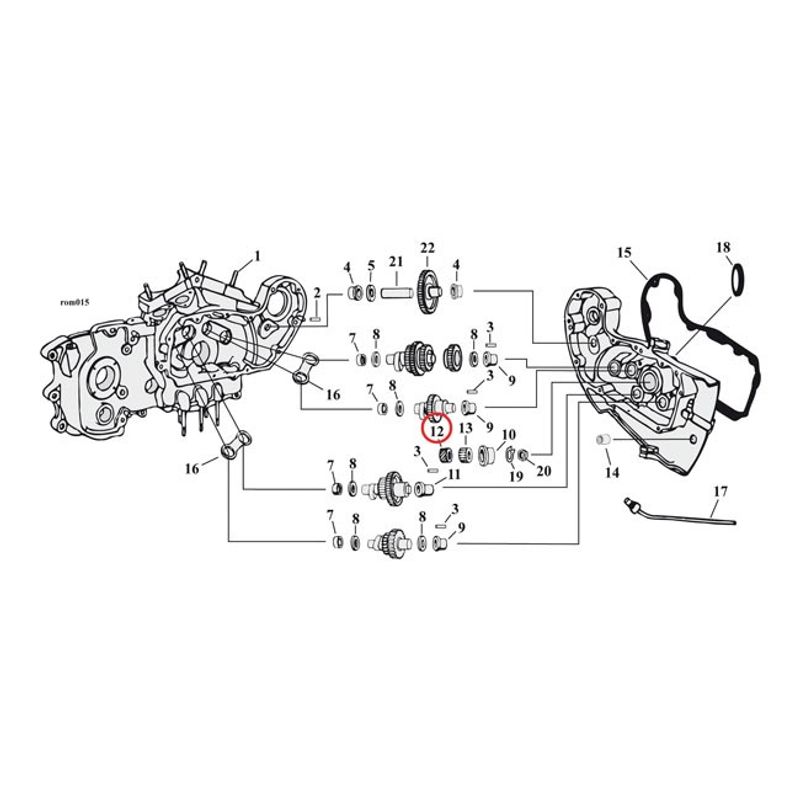 Drivdrev oljepump MCS XL Sportster 88-22