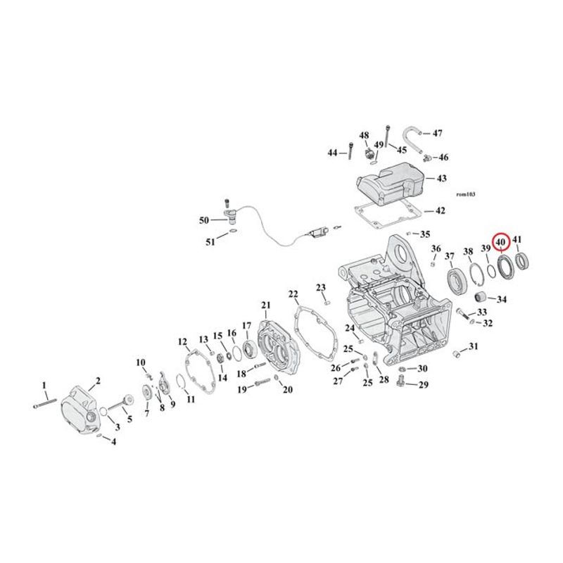 Oljetätning huvudaxel James Gaskets L94-06 5-speed Big Twin