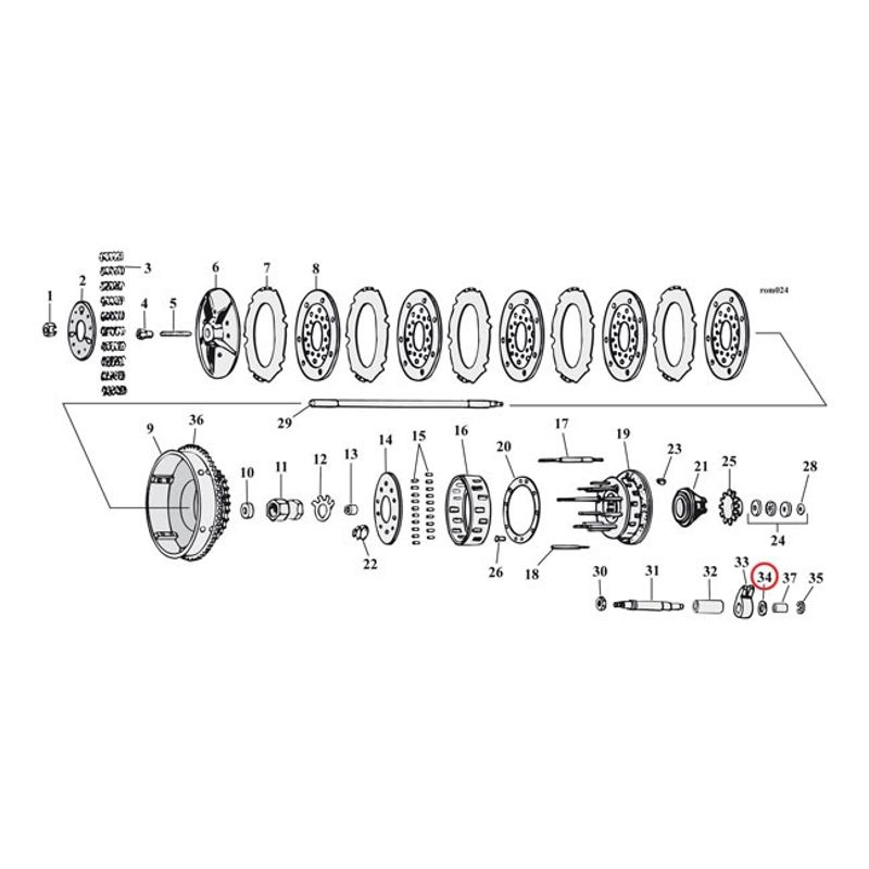 Bricka koppling MCS Big Twin with kickstart 41-86