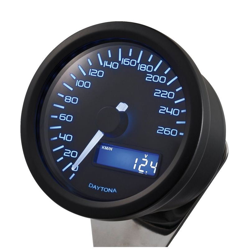 Hastighetsmätare Daytona Velona 260km 60mm svart