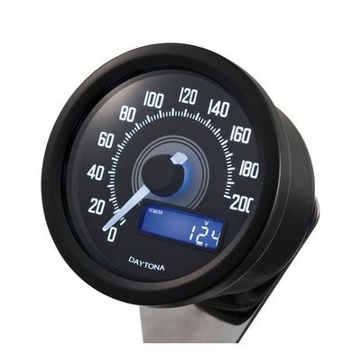 Hastighetsmätare Daytona Velona 200km 60mm svart
