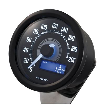 Hastighetsmätare Daytona Velona 200km 60mm svart