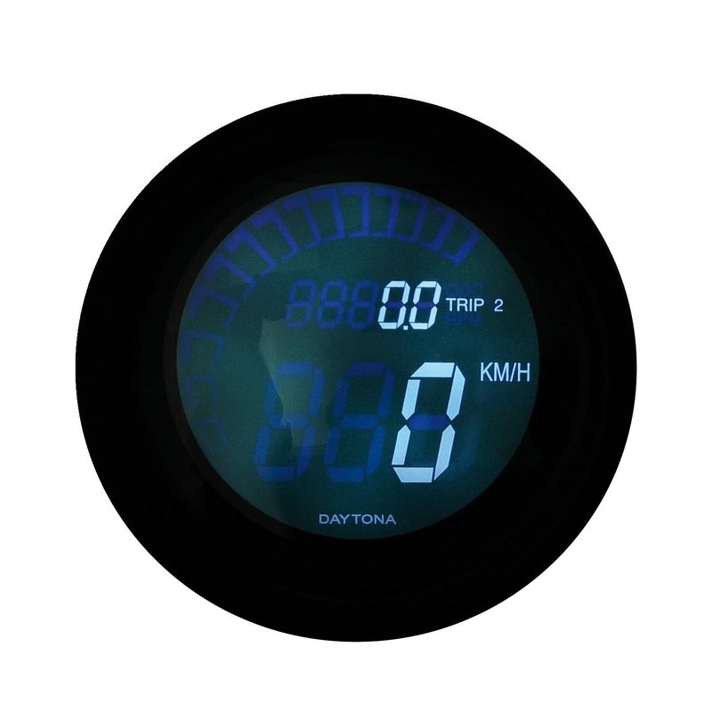 Hastighets- och varvmätare Daytona Velona digital 60 mm svart ECE