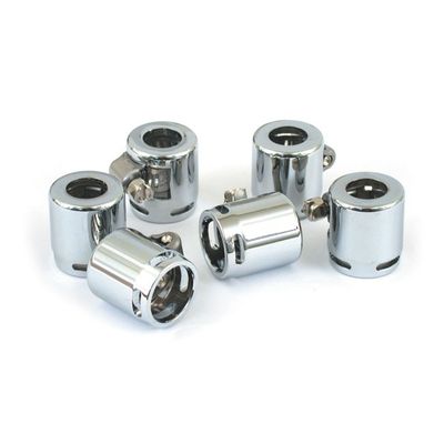 Klamrar MCS 3/8" slät krom spårad (6-pack)