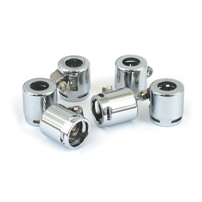 Klamrar MCS 3/8" slät krom spårad (6-pack)