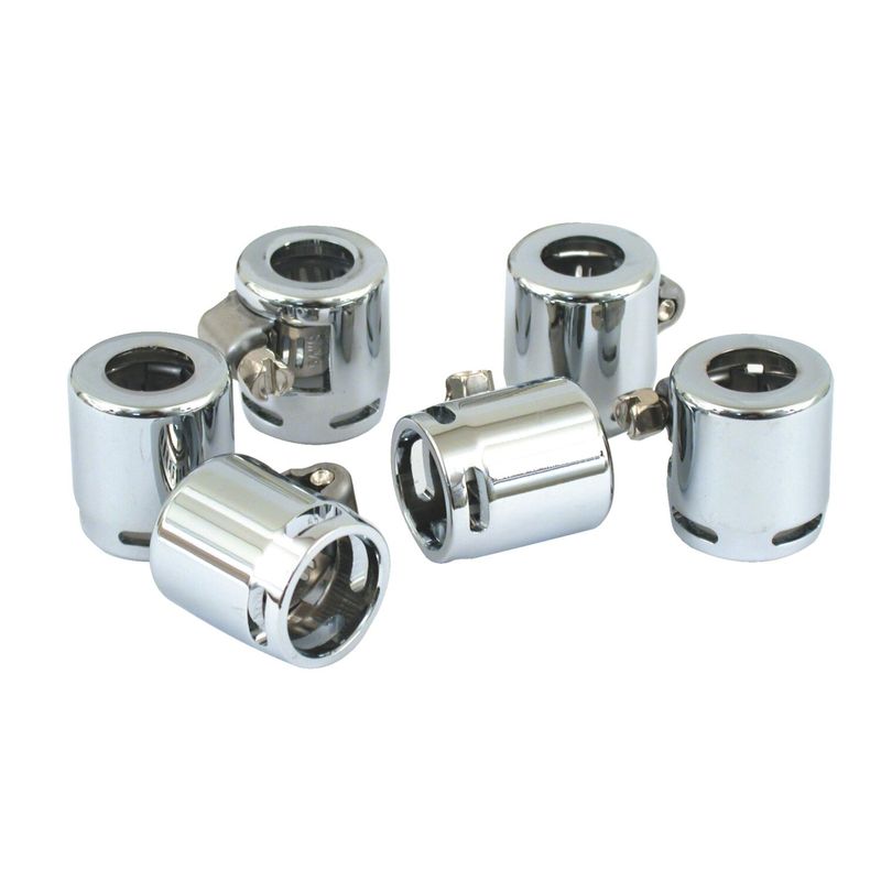 Klamrar MCS 3/8" slät krom spårad (6-pack)