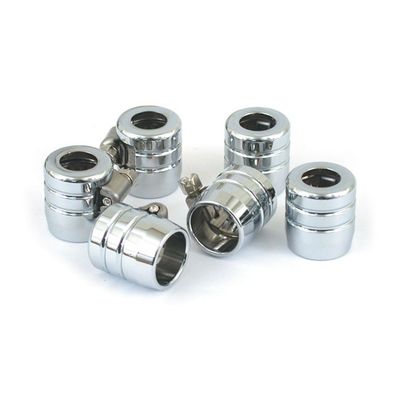 Klamrar MCS Grooved 3/8" slät krom (6-pack)