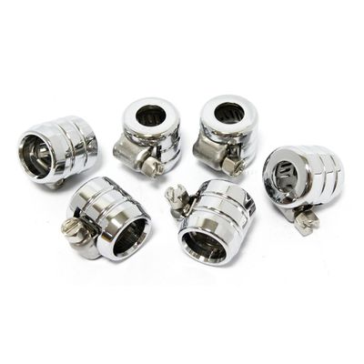 Klamrar MCS Grooved 1/4" slät krom (6-pack)