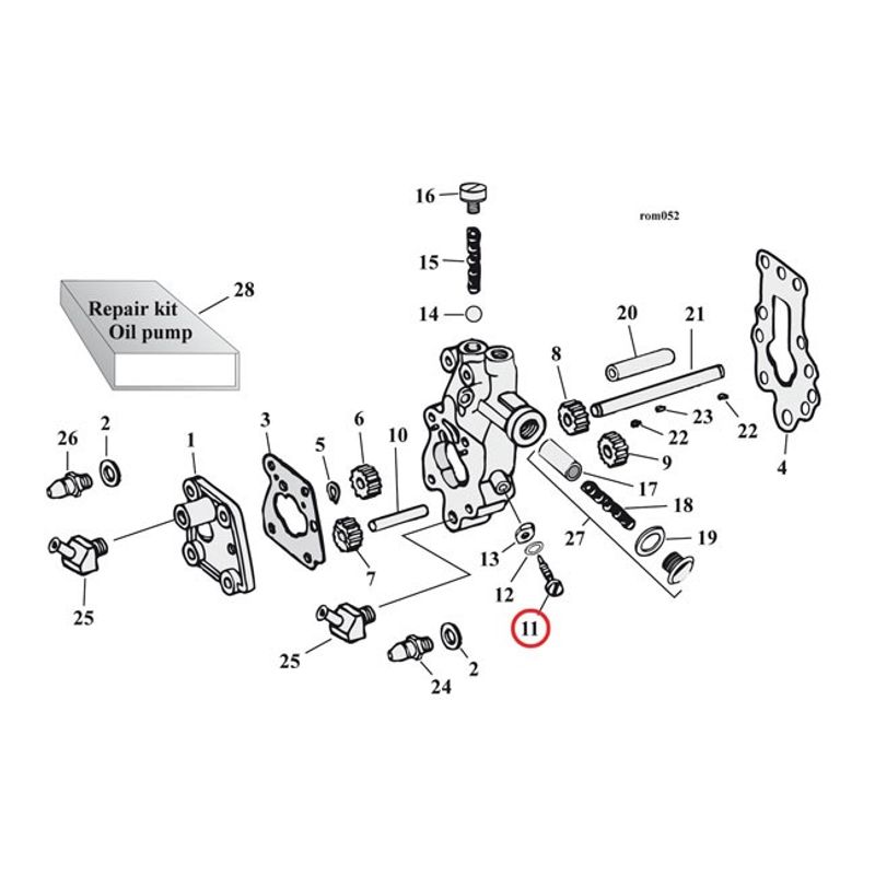 Justeringsskruv kedjeoljare MCS Big Twin 33-64, 68-E83 (5-pack)