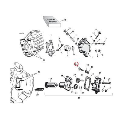 Justeringsskruv kedjeoljare MCS Big Twin 33-64, 68-E83 (5-pack)