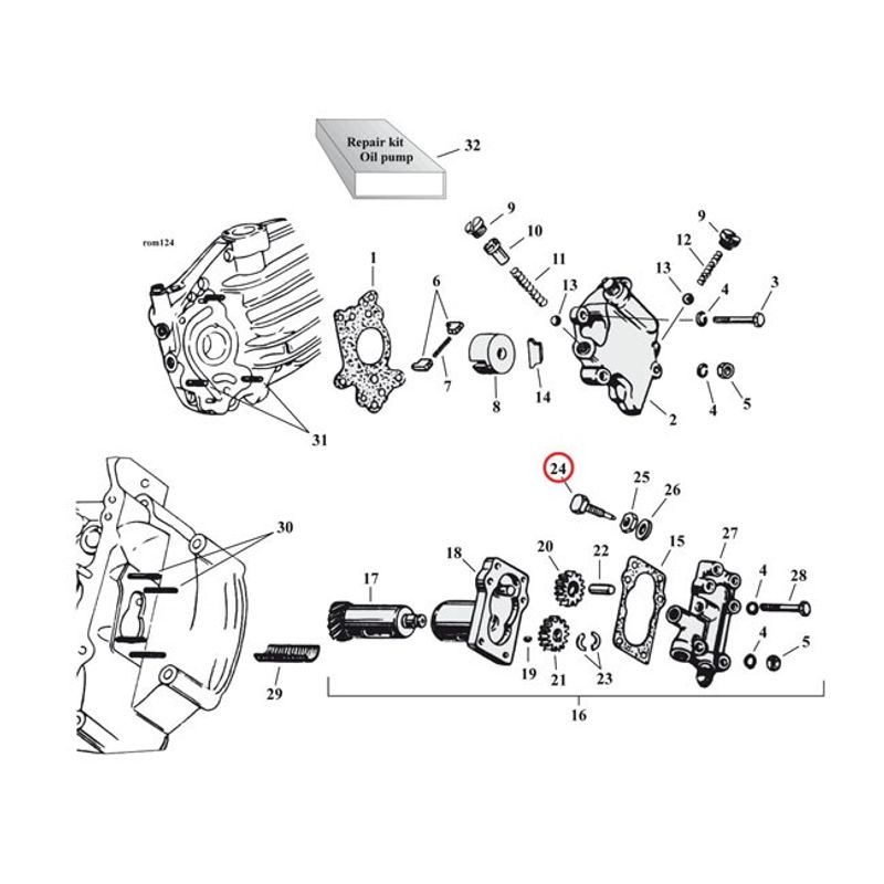 Justeringsskruv kedjeoljare MCS Big Twin 33-64, 68-E83 (5-pack)