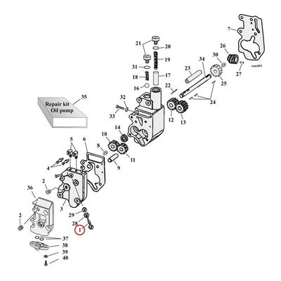 Justeringsskruv kedjeoljare MCS Big Twin 33-64, 68-E83 (5-pack)
