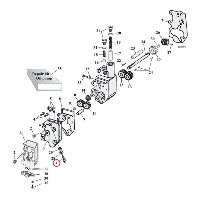 Justeringsskruv kedjeoljare MCS Big Twin 33-64, 68-E83 (5-pack)