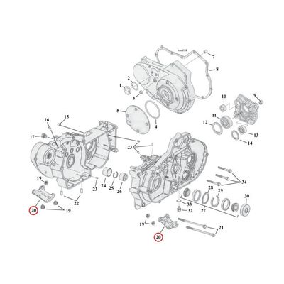 Platta fäste fram MCS nedre krom L84-03 XL Sportster