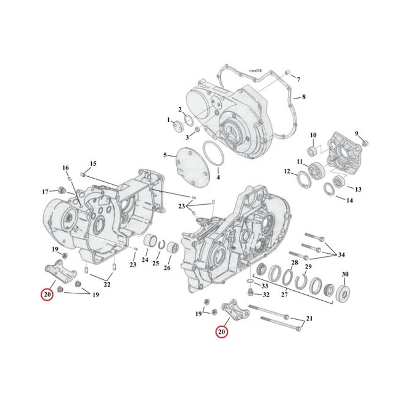 Platta fäste fram MCS nedre krom L84-03 XL Sportster