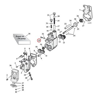 Avtappningsplugg vevhus/oljepump MCS förzinkad Crankcase Big Twin 36-70 m.fl.