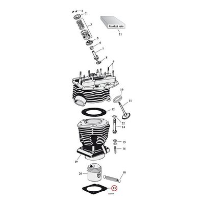 Packningssats James Gaskets 16776-63-X1 RCM .022" Big Twin 63-84
