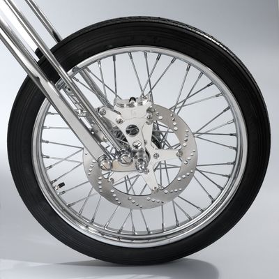 Bromssystem fram Kustom Tech 4-kolvs höger 3/4" axel polerat