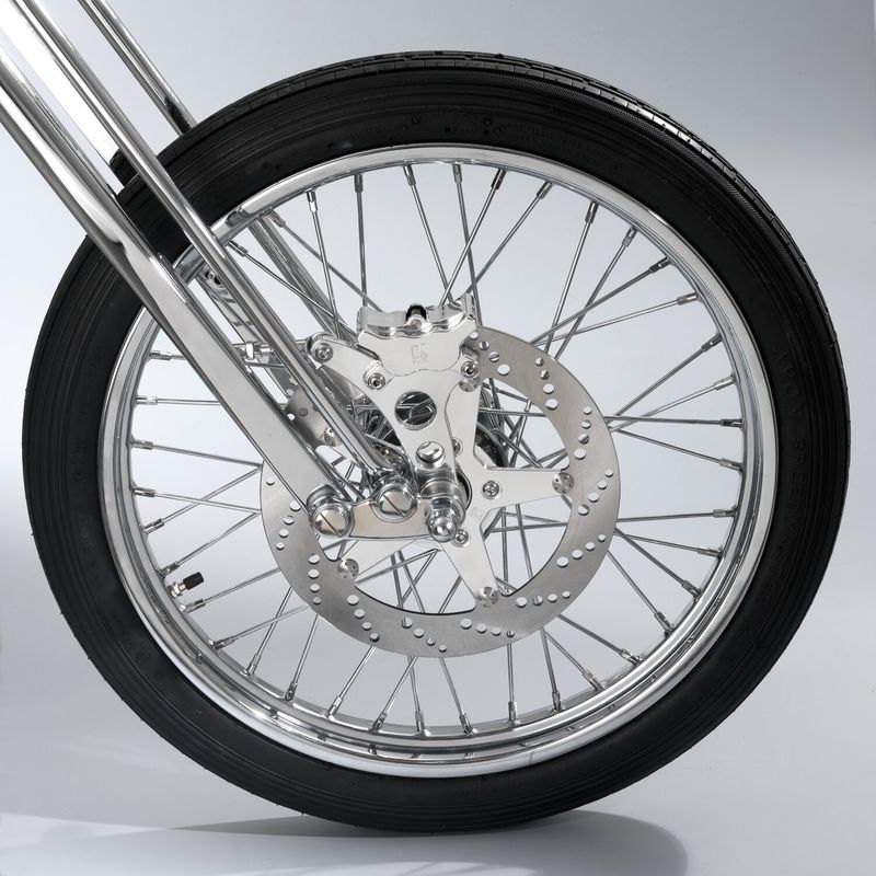 Bromssystem fram Kustom Tech 4-kolvs höger 3/4" axel polerat
