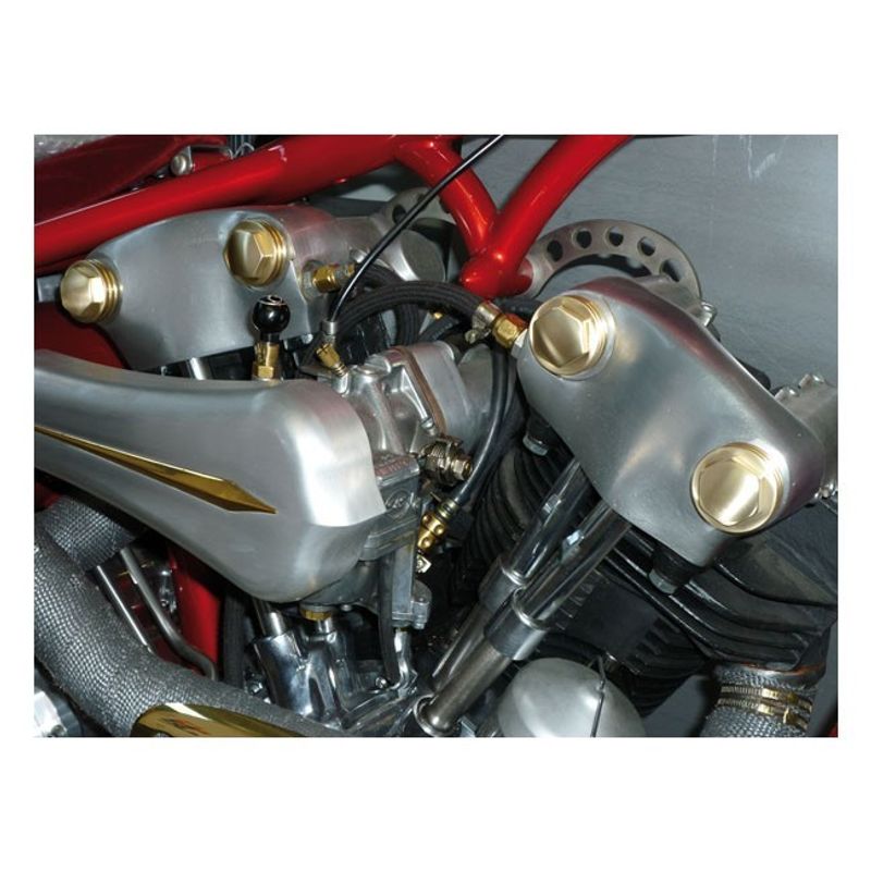 Muttrar Kustom Tech K-Tech Finned satin Knucklehead 36-47 (2-pack) mässing