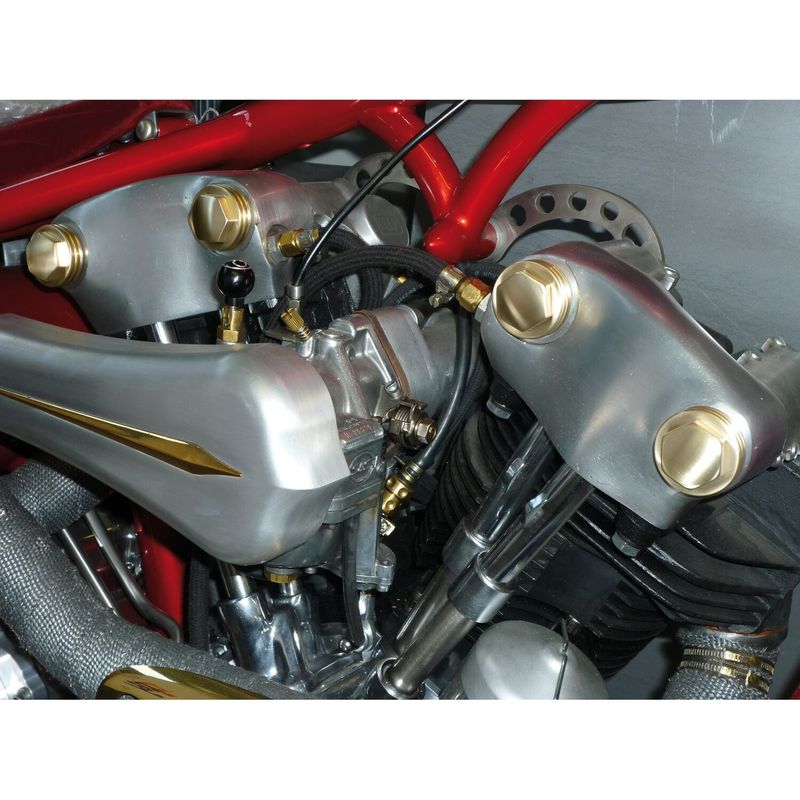 Muttrar Kustom Tech K-Tech Finned satin Knucklehead 36-47 (2-pack) mässing