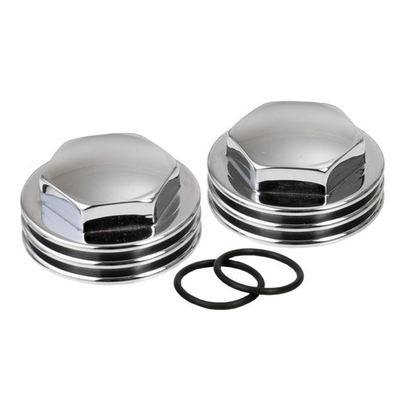 Muttrar vipparmsaxel Kustom Tech K-Tech kylflänsade krom Knucklehead 36-47 (2-pack)