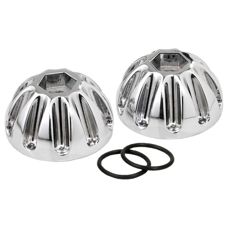Muttrar vipparmsaxel Kustom Tech K-Tech räfflade krom Knucklehead 36-47 (2-pack)