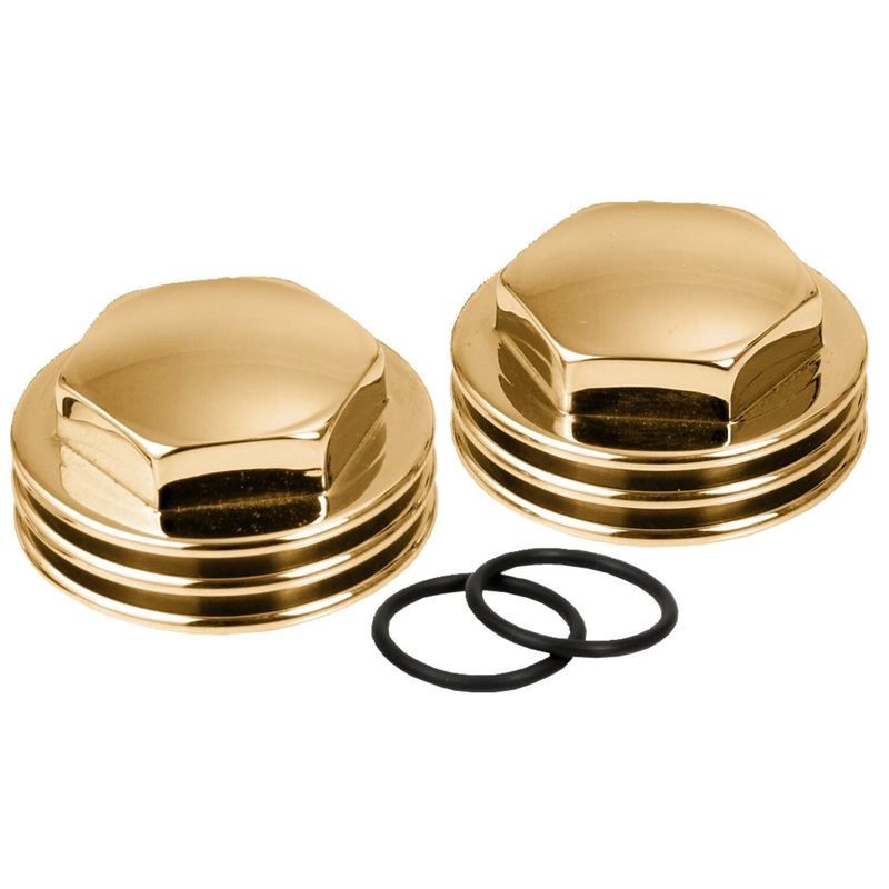 Muttrar Kustom Tech K-Tech Finned polerad mässing Knucklehead 36-47 (2-pack)