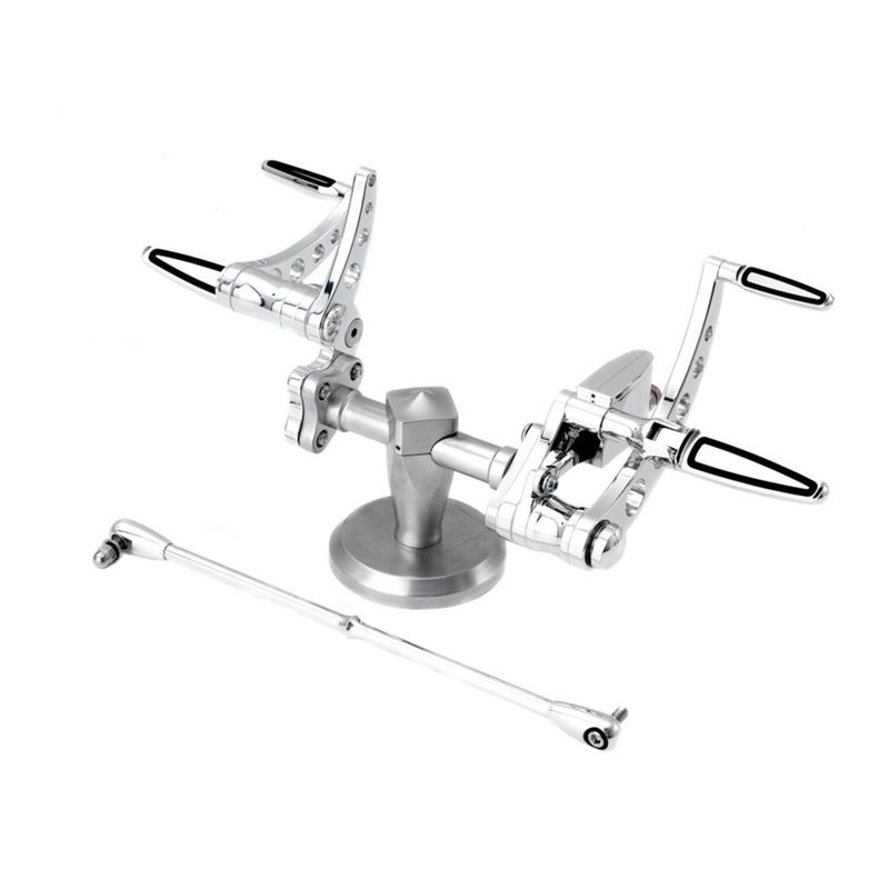 Framflyttade reglage Kustom Tech K-Tech FXST 86-99 polerad