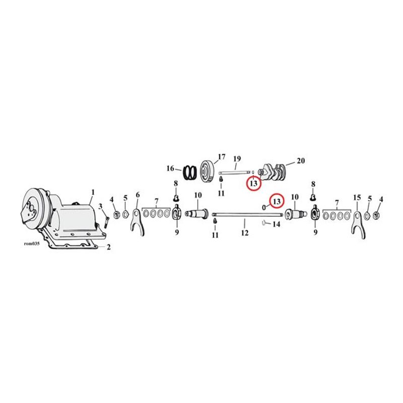 O-ring växelgaffel James Gaskets platt 37-E80 Big Twin