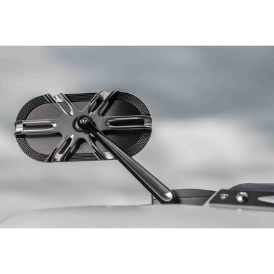 Spegel Arlen Ness höger incl hardware for Harley, svart