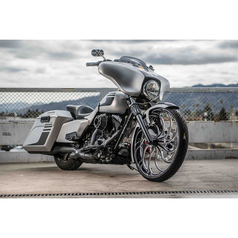 Spegel Arlen Ness höger incl hardware for Harley, svart