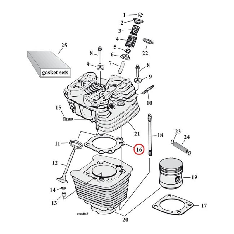 Packningssats topplock Cometic C9689 MLS 3.5 .040" Big Twin 84-99