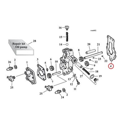 Packning oljepumphus mot vevhus Cometic C9393 fiber Big Twin 41-67