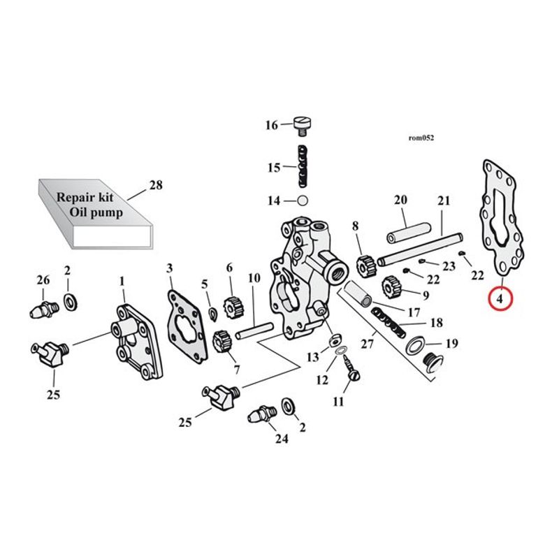 Packning oljepumphus mot vevhus Cometic C9393 fiber Big Twin 41-67