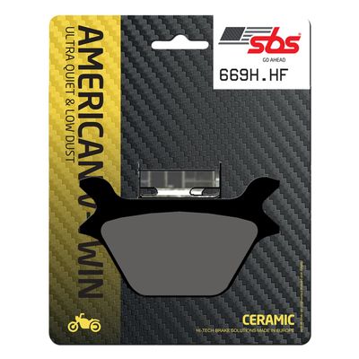 Bromsbelägg SBS 669H.HF keramiska L87-99 Big Twin, Twin Cam, XL