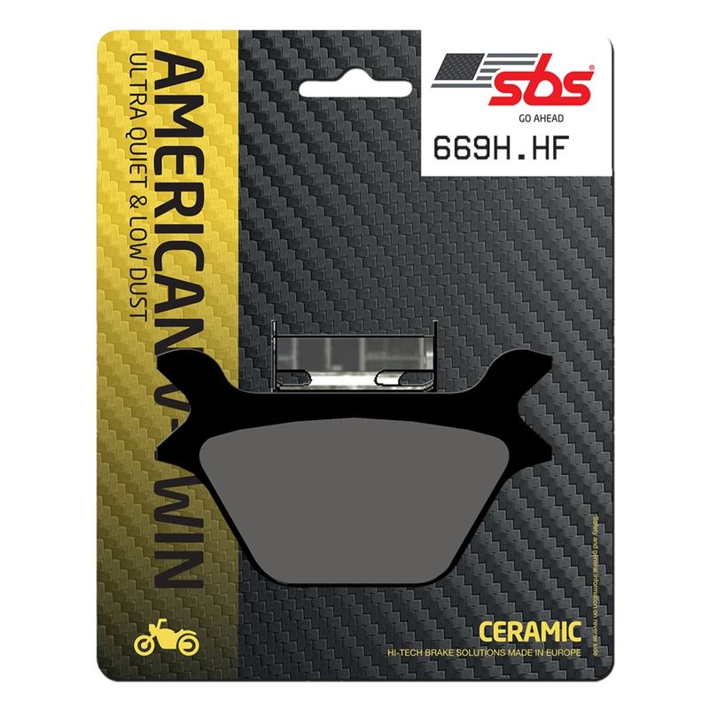 Bromsbelägg SBS 669H.HF keramiska L87-99 Big Twin, Twin Cam, XL