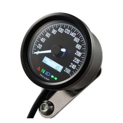 Hastighetsmätare Daytona Velona 260kmh 60mm svart universal
