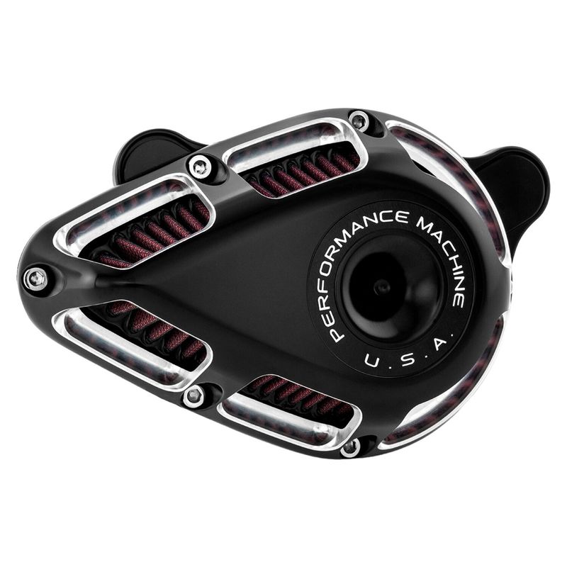 Luftfiltersats Performance Machine 0206-2140-BM PM Jet CC svart Softail 18-24