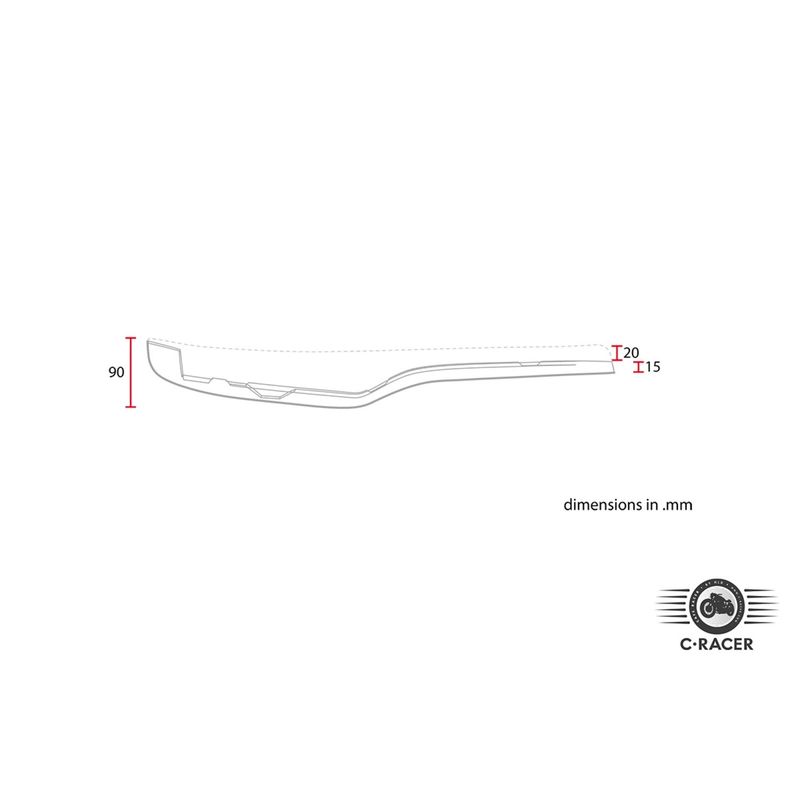 Sadel C-Racer platt svart Honda CX500 SCRFCX-BL-L-B