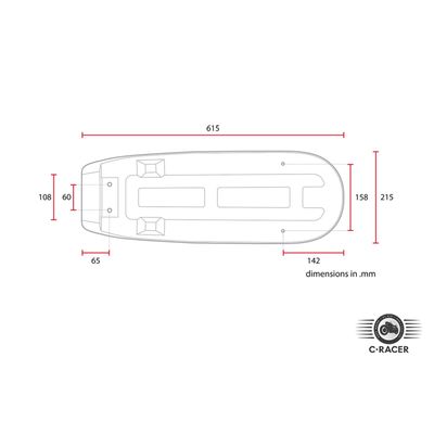 Sadel C-Racer platt svart Honda CX500 SCRFCX-BL-L-B