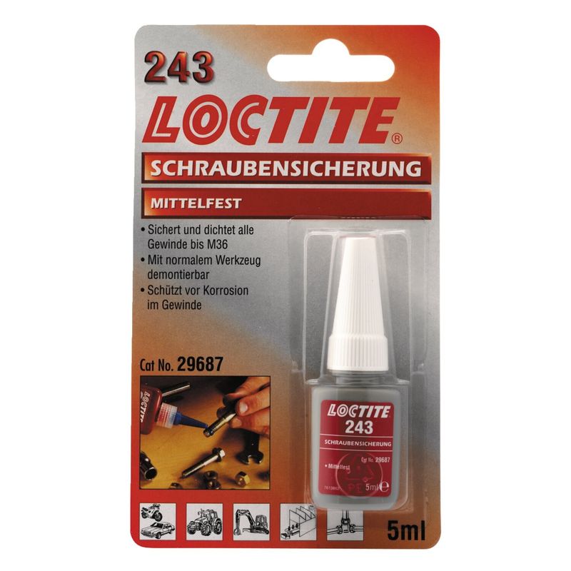 Loctite 243 blue, threadlocker 5cc