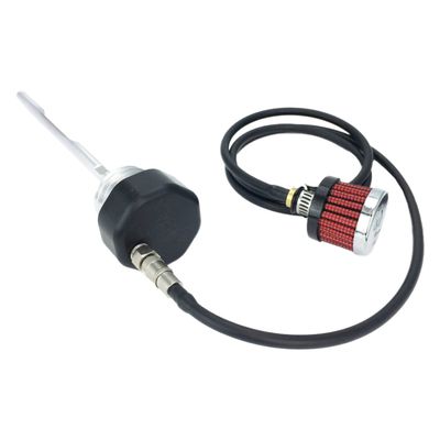 Oljesticka ventilerad med ventilationssats oljetank Feuling svart lock M8 Touring 17-26