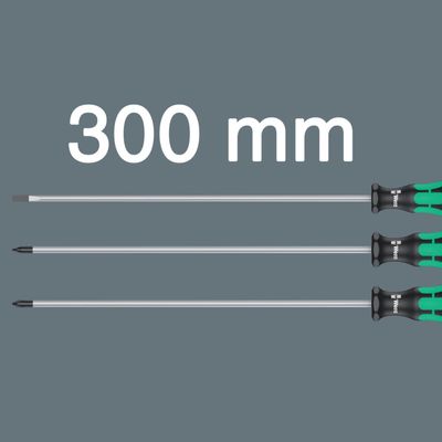 Skruvmejselsats extra lång Wera Kraftform 300 Plus 3 delar (3-pack)