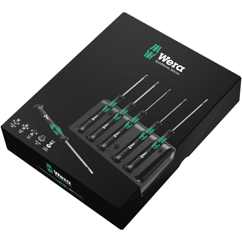 Skruvmejselsats mikro elektronik Wera 6 delar 0.30 1.8 (6-pack)