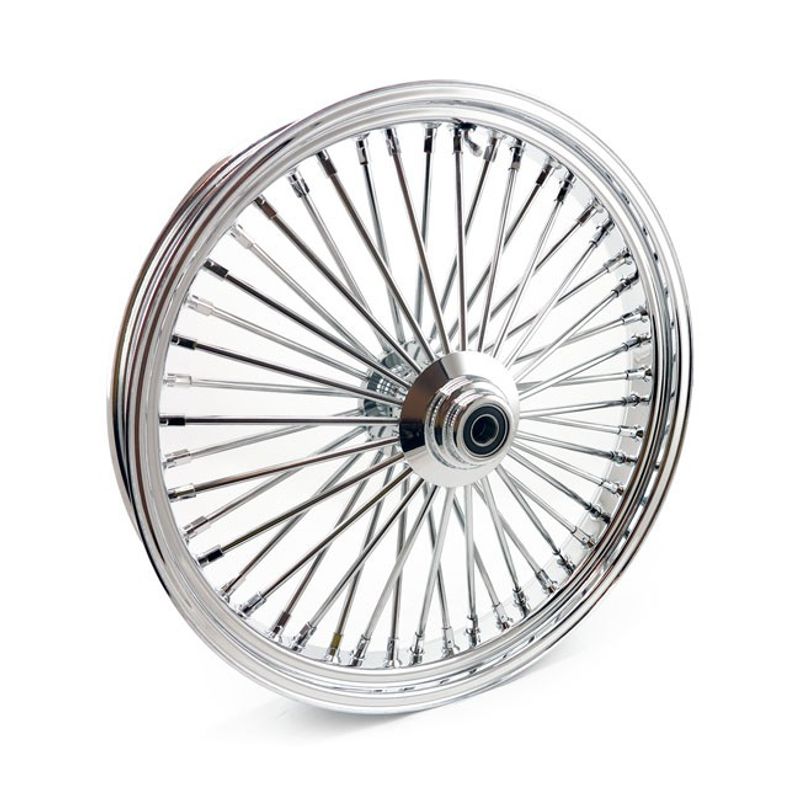 Framhjul MCS radial 48 tjocka ekrar 3.50x23 enkel skiva krom FXDWG 04-05