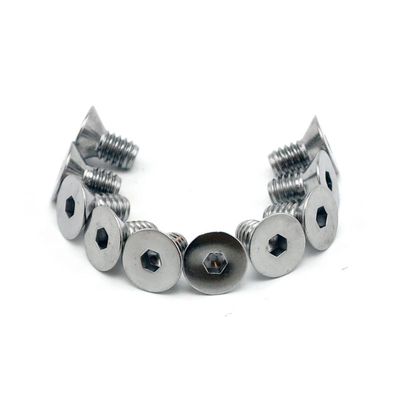 Insexskruvar Colony 1/4 platt krom (10-pack)