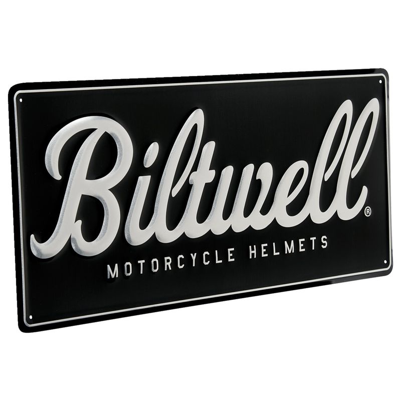 Biltwell Script shop sign black/aluminum