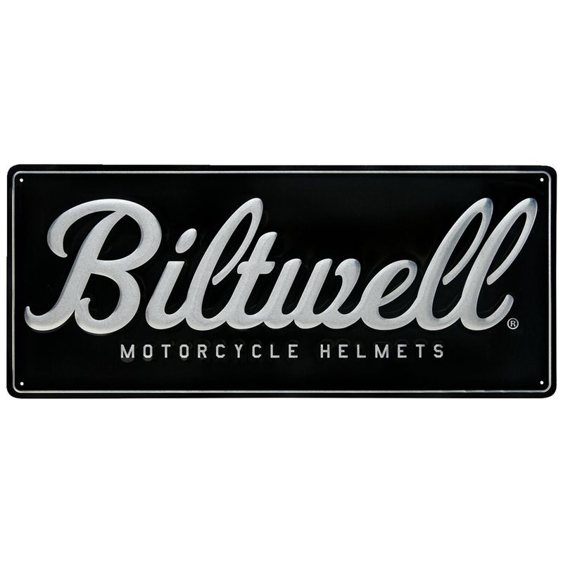 Biltwell Script shop sign black/aluminum